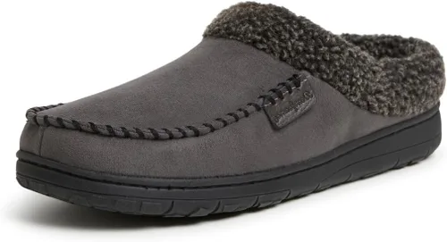 Vista 10 de Dearfoams Zapatilla de casa tipo zueco para hombre Brendan de espuma viscoelástica transpirable para interiores y exteriores con anchos amplios
