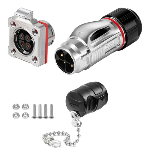 Vista 8 de CNLINKO BD-20 Industrial Impermeable IP68 Conector Circular Lado del dispositivo, Enchufe rápido, Enchufe de aviación de metal, carcasa