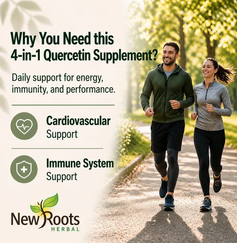 Vista 2 de NEW ROOTS HERBAL Cápsulas de quercetina con bromelina Fórmula 4 en 1 con quercetina, bromelina, bioflavonoides y rutina Suplemento de apoyo