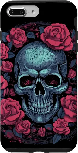 Vista 9 de Funda para iPhone 14 Skull and Roses Red Floral Dark Goth Horror Skull Case