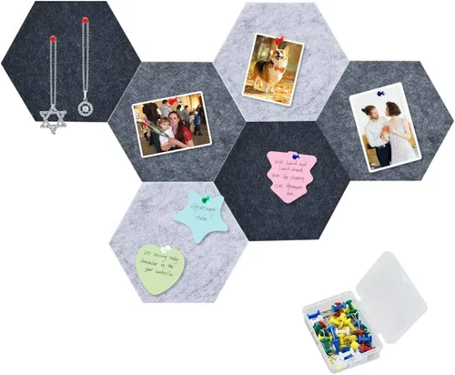 Vista 11 de Vuzvuv - Tablón de anuncios de corcho de visión grande de 28 x 16 pulgadas, color rosa para oficina en pared Compact Soft Felt Pin Board, 28x16in