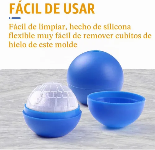 Vista 6 de Star Wars - Molde para cubitos de hielo de estrella de la muerte, molde redondo para cubitos de hielo para whisky, bourbon, cócteles