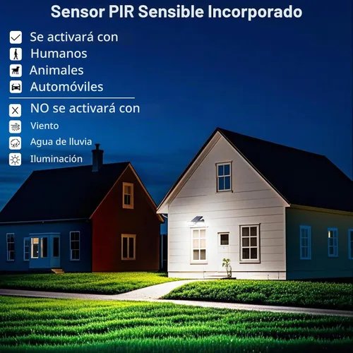 Vista 4 de Luces solares de movimiento al aire libre, reflector solar, modo de sensor de movimiento, luces de seguridad del atardecer al amanecer, focos