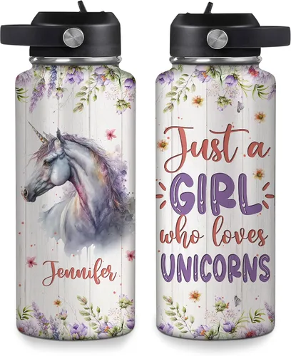 Vista 22 de Hyturtle Botella de agua personalizada con diseño de oso – Botella de acero inoxidable aislada de viaje con tapa a prueba de fugas, 18 onzas, 32
