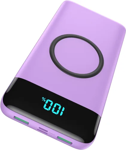 Vista 7 de Wireless Portable Charger 30,800mAh,15W Wireless Charging USB C Power Bank,25W PD QC 4.0 Fast Charging 4 Outputs Travel Essentials Battery Pack Negro