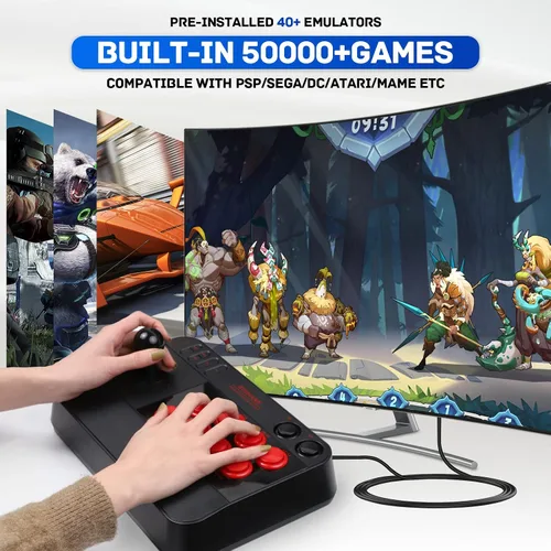 Vista 2 de Kinhank Arcade Game Console Built-in 50000Games Super Console Arcade Video Game Console Compatible with PSPPS1DCProjector etc S905X3 Chip 3D