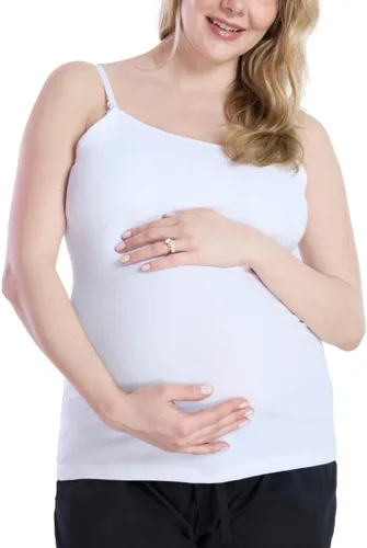 Vista 34 de Motherhood Maternity Camiseta sin mangas de lactancia con clip para mujer con correas ajustables y brasier integrado para lactancia materna