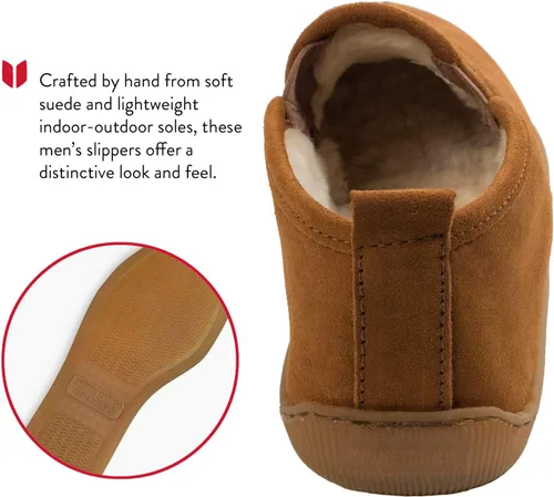 Vista 4 de Minnetonka Pantuflas Romeo forradas con pila para hombre