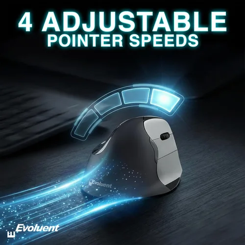 Vista 5 de Evoluent – El ratón vertical original del mundo – VMC Classic Wireless USB/Bluetooth ergonómico Mouse mano derecha M-L, comodidad esculpida, 4