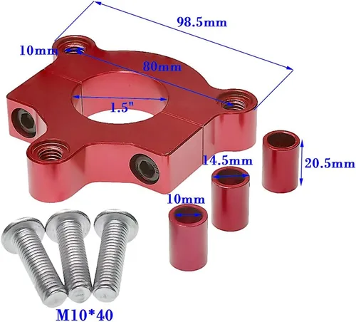 Vista 3 de Piñón CNC 44T con adaptador de 1.5 "Se adapta a bicicletas motorizadas de 60cc 66cc 80cc (rojo)