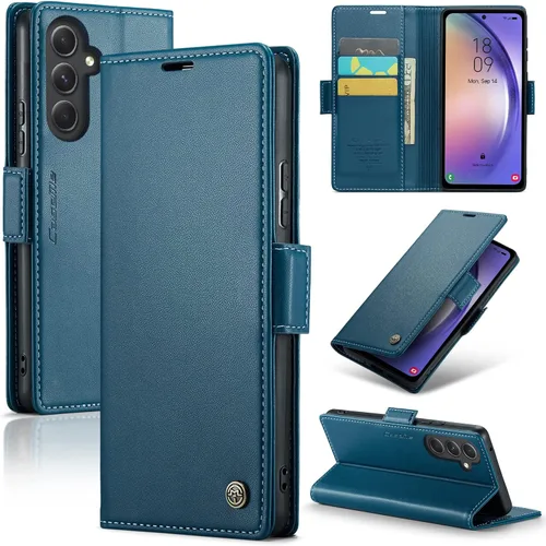 Vista 10 de Compatible con Samsung Galaxy A54 - Funda tipo cartera con bloqueo RFID, funda de piel con función atril para Samsung Galaxy A54 5G de 6.4 pulgadas