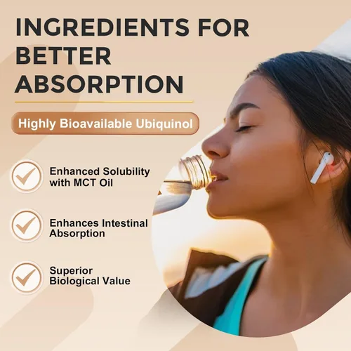 Vista 6 de ZEBORA Ubiquinol CoQ10 - Cápsulas blandas de 300 mg, potente antioxidante 4 en 1 para la salud cardíaca y vascular, esencial para la producción