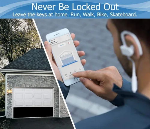 Vista 4 de eKyro Abridor inteligente de puerta de garaje - Controlador remoto universal WiFi compatible con Alexa, Google Home, iPhone, Siri, Android, alerta