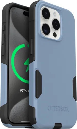 Vista 6 de OtterBox Funda para iPhone 15 Pro MAX (Only) Commuter Series, negra, delgada y resistente, apta para bolsillo, con protección de puerto