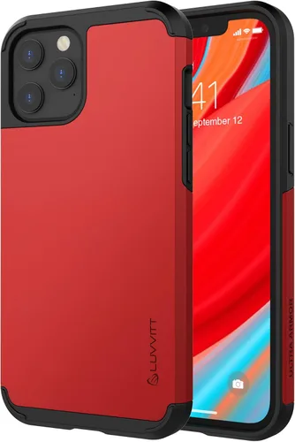 Vista 9 de Luvvitt Ultra Armor Funda diseñada para iPhone 12 Pro Max con placa de metal extraíble para soporte magnético