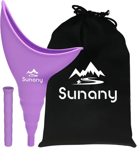 Vista 8 de Sunany Female Urinal, Female Urinal with Silicone Funnel, Portable for Standing Female, Reusable Urinal for Female Toilet, for Outdoor, Activities