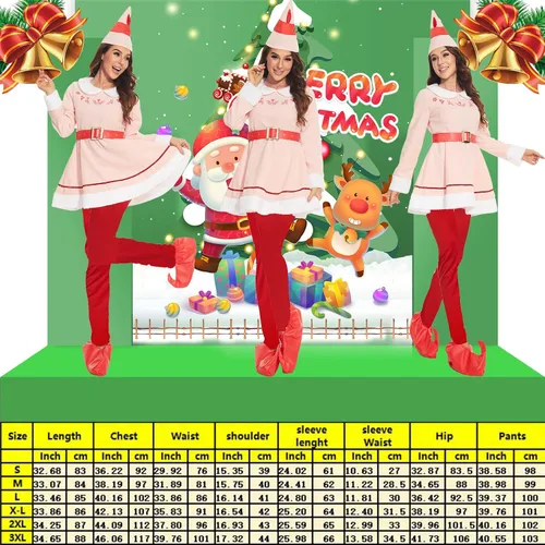 Vista 3 de KDFJIEelf Elf Costume for Women, Women Elf Movie Deluxe Jovi the Elf Dress Adult, Christmas Elf Costume