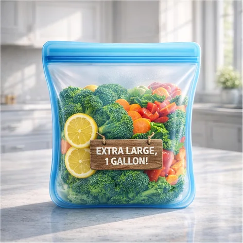 Vista 2 de Albino Monkey XXL - Bolsa de silicona para congelador para hielo y sopa, 1 Azul