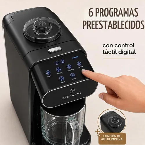 Vista 4 de ChefWave Lechera a base de plantas (plata, negro) con 6 ajustes