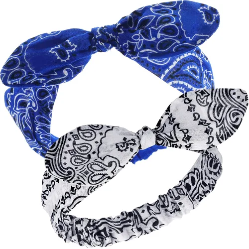 Vista 12 de Hicarer 2 diademas tipo bandana para mujeres y niñas, rojo, blanco
