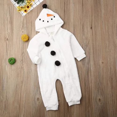 Vista 6 de Mameluco de Navidad para bebé recién nacido, disfraz de muñeco de nieve, sudadera con capucha para niños, ropa de Navidad, regalos de Navidad