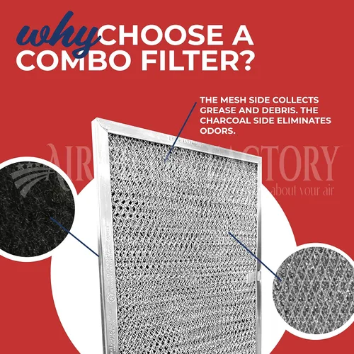 Vista 5 de Air Filter Factory Repuesto para campana extractora 610040 AC60360 F610-040 Filtros combinados de carbón de aluminio de 8-5/8 x 11 x 3/8 pulgadas