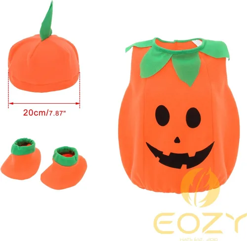 Vista 4 de EOZY Disfraz de calabaza de Halloween para bebés, niños pequeños, ropa de fiesta de cosplay