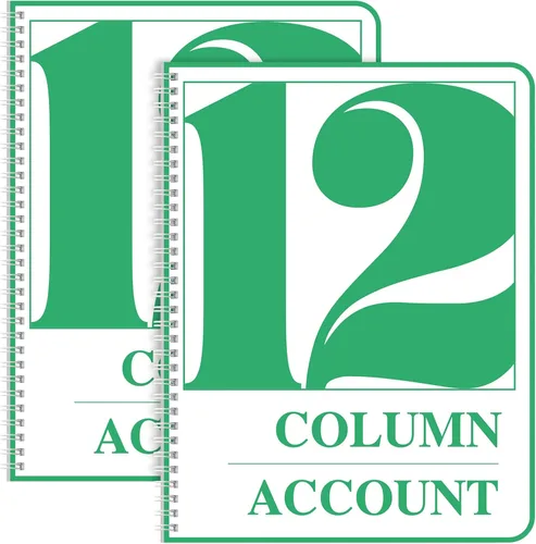 Vista 8 de Sayglossy Paquete de 2 libros de contabilidad columnar para contabilidad de negocios, 100 páginas, 8.5 x 11 pulgadas, Wire-O (2 columnas)