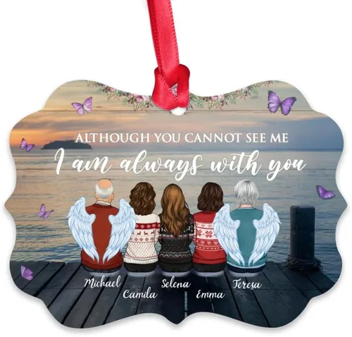 Vista 16 de Gossby Adorno conmemorativo de Navidad personalizado – Pérdida de padre estoy siempre contigo (padre, hija) personalizado para decoración de árbol