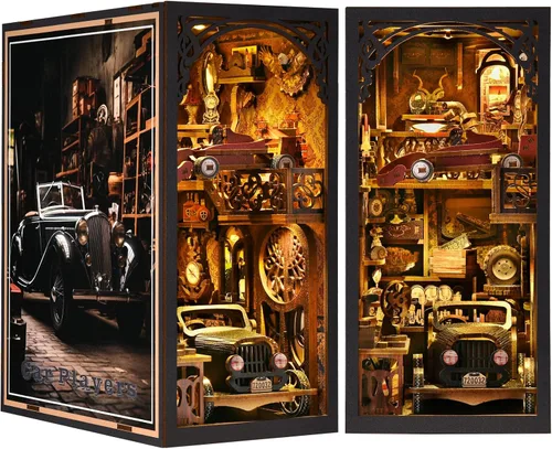 Vista 11 de Kit de Rincón de Libros, Kits de Rincón de Libros para Adultos, Construcción de Modelo de Rincón de Libros DIY, Rompecabezas de Madera 3D DIY