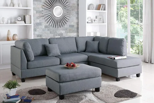 Vista 10 de Poundex Sofás tapizados/seccionales/sillones, gris