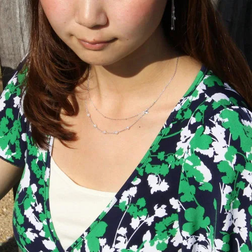 Vista 5 de Japanese 4.0mm Akoya Cultured Pearl Pendant Necklace for Women with 18K Yellow GoldWhite Gold Elegant Design Excellent Gift Pearl Necklace