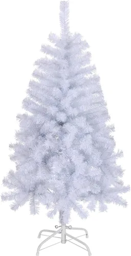 Vista 16 de Bonnlo - Pino de Navidad artificial, sin luces, blanco, de 5 pies, árbol de Navidad pequeño, decoración para fiesta, base de metal resistente