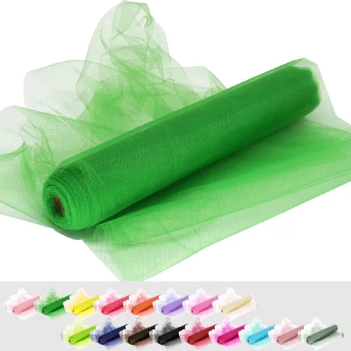 Vista 7 de Rollos de tela de tul, 54 pulgadas por 10 yardas (30 pies), cinta de tul para decoración de fiestas de boda, rollo de tela transparente en bobina