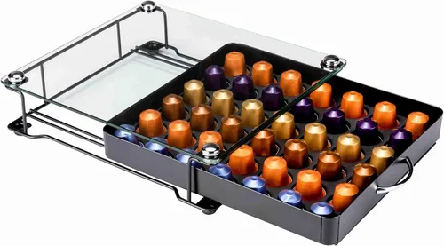 Vista 8 de ZCDCP Soporte para cápsulas de café, soporte para cápsulas originales de Nespresso, cajón de almacenamiento de cápsulas de café con parte superior