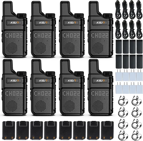 Vista 11 de KSUN Mini walkie talkies para adultos, radio bidireccional de mano UHF
