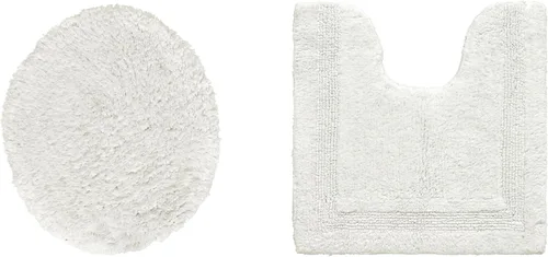 Vista 314 de Better Trends - Juego de 2 alfombras de baño 100% algodón, extra suaves, con borlas, de 17" x 24", alfombra de baño superabsorbente y reversible