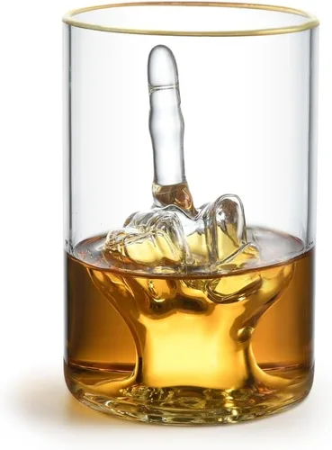 Vista 2 de Vasos de chupito personalizados – Vaso pequeño 3D de dedo medio de 4 onzas para chupitos de tequila – 1 pieza de vasos de chupito mini con vidrio