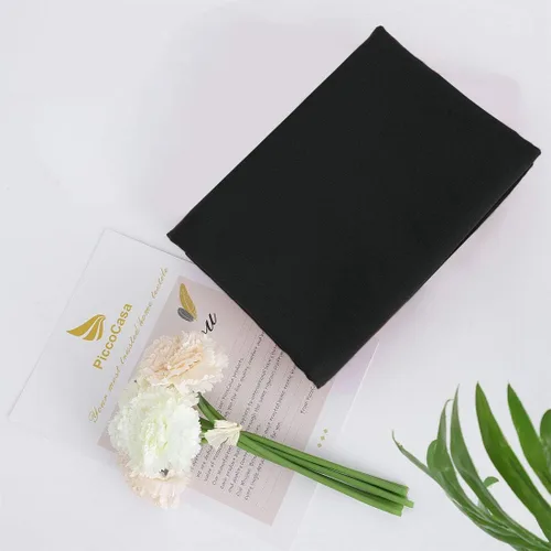 Vista 4 de PiccoCasa Funda de almohada de microfibra con cremallera de 110 GSM, 20 x 48 pulgadas, color negro