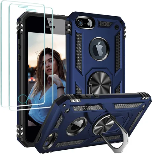 Vista 67 de Jeylly Funda para iPhone SE/Funda para iPhone 5S, Exterior de Plástico Duro que Absorbe Golpes + Interior de Silicona de Goma Defensor contra