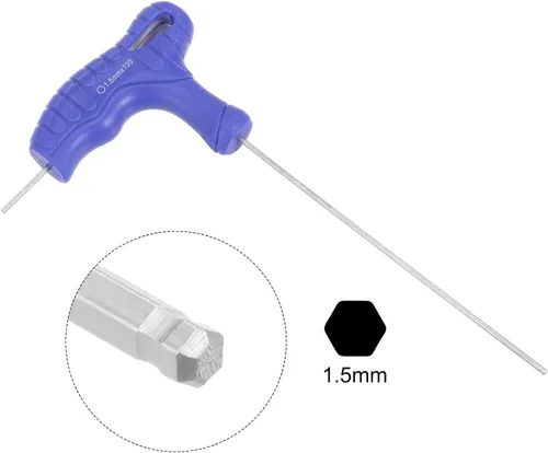 Vista 3 de uxcell Llave inglesa con mango en T de llave hexagonal de extremo de bola de 0.059 in, acero métrico CR-V