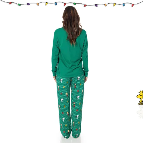 Vista 4 de Peanuts Snoopy - Pijamas familiares a juego, cómodos conjuntos de 2 piezas para Navidad