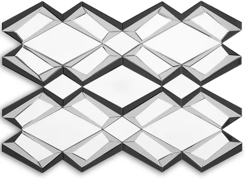 Vista 5 de ZURI Furniture - Espejo Caleido moderno de 51 pulgadas con ribete negro y gris europeo