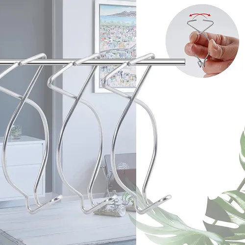 Vista 4 de 40 ganchos de techo colgantes para aulas y oficinas, ganchos de techo negros resistentes para plantas colgantes y decoraciones, ganchos de metal