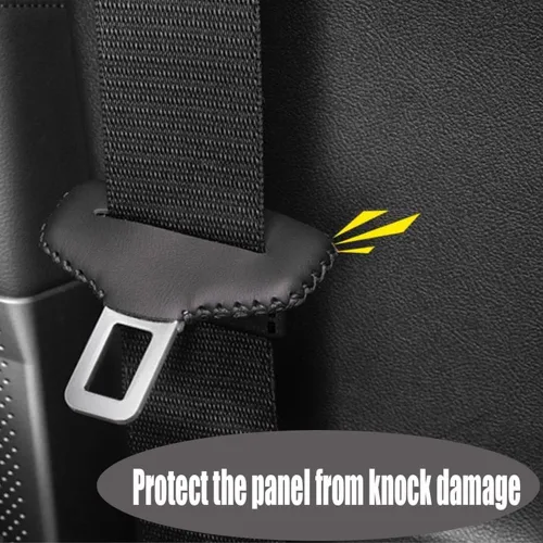 Vista 3 de Funda de hebilla para cinturón de seguridad, funda silenciadora para cinturón de seguridad, 5 piezas de funda protectora con clip para cinturón