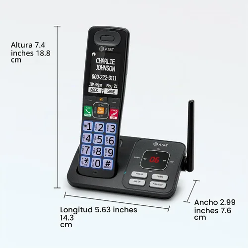 Vista 16 de Teléfono inalámbrico AT&T con sistema de contestador — BL108