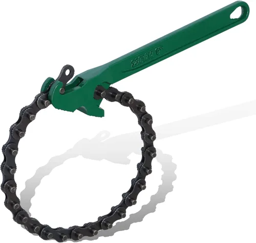 Vista 6 de Llave de cadena de trinquete resistente de 9 pulgadas, herramienta reversible de filtro de aceite, herramientas de accesorios de tubería, ajuste