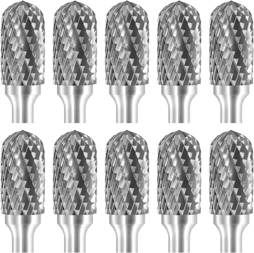 Vista 13 de Lima giratoria de carburo de tungsteno SC-3, forma cilíndrica de extremo de punta de bola, corte doble para brocas de amoladora de troquelado