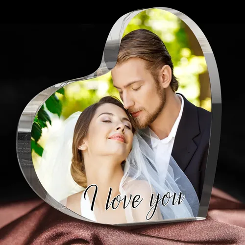 Vista 9 de Marcos de fotos personalizados, marco de fotos acrílico con texto fotográfico, regalos de cumpleaños personalizados para mujeres y hombres, regalos