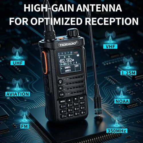 Vista 8 de TIDRADIO TD-H8 Radio de mano para jamón, Walkie Talkies Radio bidireccional